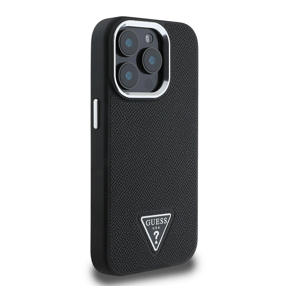 iPhone 15 Pro Max Kılıf Guess Orijinal Lisanslı M-safe Şarj Özellikli Grained Triangle Kılıf