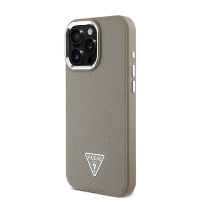 iPhone 15 Pro Max Kılıf Guess Orijinal Lisanslı M-safe Şarj Özellikli Grained Triangle Kılıf