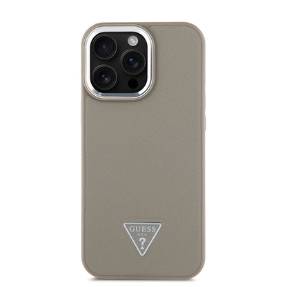 iPhone 15 Pro Max Kılıf Guess Orijinal Lisanslı M-safe Şarj Özellikli Grained Triangle Kılıf