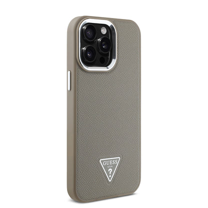 iPhone 15 Pro Max Kılıf Guess Orijinal Lisanslı M-safe Şarj Özellikli Grained Triangle Kılıf