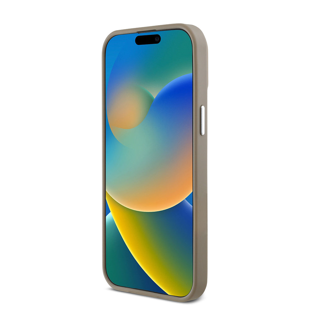 iPhone 15 Pro Max Kılıf Guess Orijinal Lisanslı M-safe Şarj Özellikli Grained Triangle Kılıf