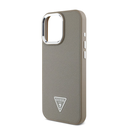 iPhone 15 Pro Max Kılıf Guess Orijinal Lisanslı M-safe Şarj Özellikli Grained Triangle Kılıf