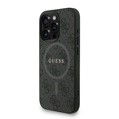 iPhone 15 Pro Max Kılıf Guess Orijinal Lisanslı M-safe Şarj Özellikli PU Deri Bilek Askı İpli Yazı Logolu Kılıf
