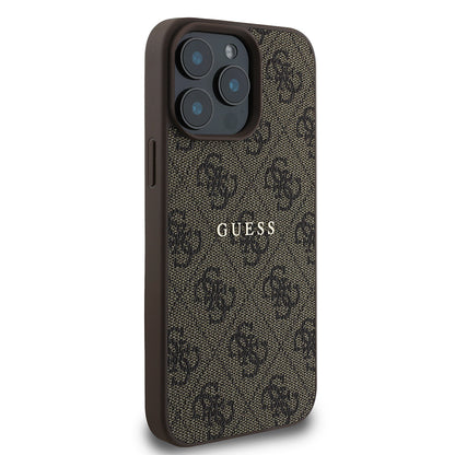 iPhone 15 Pro Max Kılıf Guess Orijinal Lisanslı M-safe Şarj Özellikli 4G Desen Yazı Logolu Kılıf