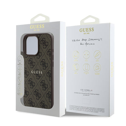 iPhone 15 Pro Max Kılıf Guess Orijinal Lisanslı M-safe Şarj Özellikli 4G Desen Yazı Logolu Kılıf