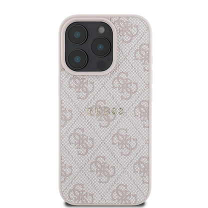 iPhone 15 Pro Max Kılıf Guess Orijinal Lisanslı M-safe Şarj Özellikli 4G Desen Yazı Logolu Kılıf