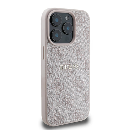 iPhone 15 Pro Max Kılıf Guess Orijinal Lisanslı M-safe Şarj Özellikli 4G Desen Yazı Logolu Kılıf