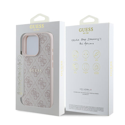 iPhone 15 Pro Max Kılıf Guess Orijinal Lisanslı M-safe Şarj Özellikli 4G Desen Yazı Logolu Kılıf