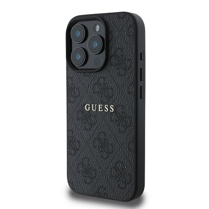 iPhone 15 Pro Max Kılıf Guess Orijinal Lisanslı M-safe Şarj Özellikli 4G Desen Yazı Logolu Kılıf