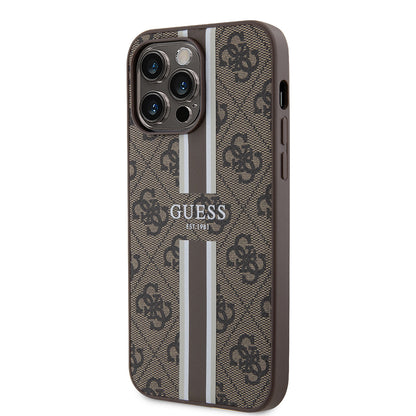 iPhone 15 Pro Max Kılıf Guess Orijinal Lisanslı M-safe Şarj Özellikli 4G Şerit Tasarımlı Printed Kılıf