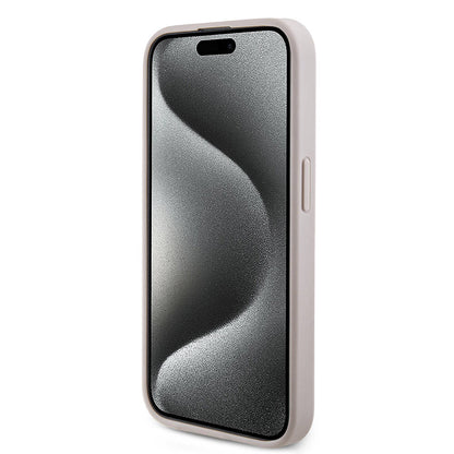 iPhone 15 Pro Max Kılıf Guess Orijinal Lisanslı M-safe Şarj Özellikli PU Halkalı 4G Desenli Yazı Logolu Kılıf