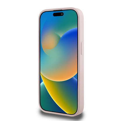 iPhone 15 Pro Max Kılıf Guess Orijinal Lisanslı M-safe Şarj Özellikli Sıcak Baskılı Üçgen Logolu PU Deri Peony Kılıf