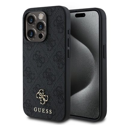 iPhone 15 Pro Max Kılıf Guess Orijinal Lisanslı M-safe Şarj Özellikli Small 4G Classic Kılıf