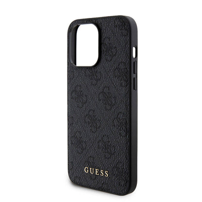 iPhone 15 Pro Max Kılıf Guess Orijinal Lisanslı M-safe Şarj Özellikli Yazı Logolu 4G Desenli Kılıf + Powerbank 5000mAh 2in1 Set