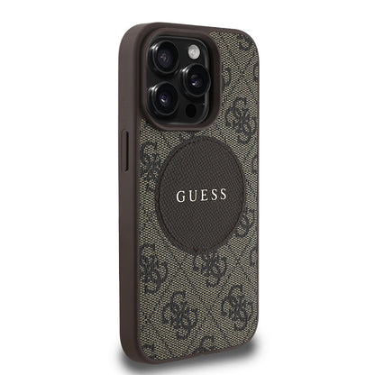 iPhone 15 Pro Max Kılıf Guess Orijinal Lisanslı M-safe Şarj Özellikli Yazı Logolu Circle Classic Kılıf