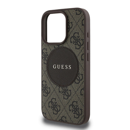 iPhone 15 Pro Max Kılıf Guess Orijinal Lisanslı M-safe Şarj Özellikli Yazı Logolu Circle Classic Kılıf