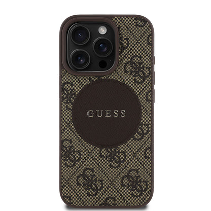 iPhone 15 Pro Max Kılıf Guess Orijinal Lisanslı M-safe Şarj Özellikli Yazı Logolu Circle Classic Kılıf