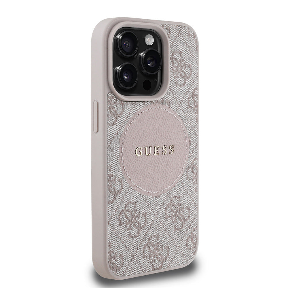 iPhone 15 Pro Max Kılıf Guess Orijinal Lisanslı M-safe Şarj Özellikli Yazı Logolu Circle Classic Kılıf