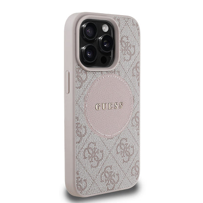 iPhone 15 Pro Max Kılıf Guess Orijinal Lisanslı M-safe Şarj Özellikli Yazı Logolu Circle Classic Kılıf