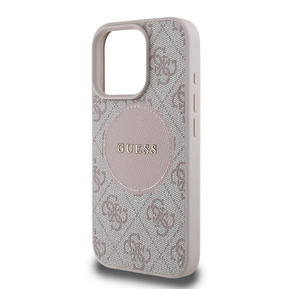 iPhone 15 Pro Max Kılıf Guess Orijinal Lisanslı M-safe Şarj Özellikli Yazı Logolu Circle Classic Kılıf