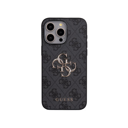 iPhone 15 Pro Max Kılıf Guess Orijinal Lisanslı PU Deri 4G Büyük Metal Logolu Çapraz Vücut Askılı Kılıf