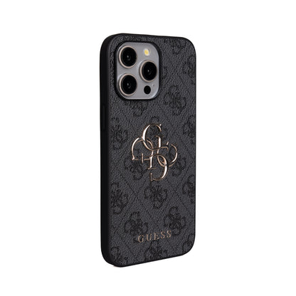 iPhone 15 Pro Max Kılıf Guess Orijinal Lisanslı PU Deri 4G Büyük Metal Logolu Çapraz Vücut Askılı Kılıf