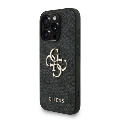 iPhone 15 Pro Max Kılıf Guess Orijinal Lisanslı PU Deri Bilek Askı İpli Metal Büyük 4G ve Yazı Logolu Kılıf