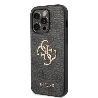 iPhone 15 Pro Max Kılıf Guess Orijinal Lisanslı PU Deri Yazı ve 4G Metal Logolu Desenli Kılıf