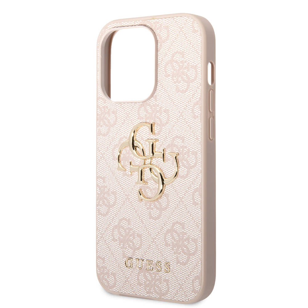 iPhone 15 Pro Max Kılıf Guess Orijinal Lisanslı PU Deri Yazı ve 4G Metal Logolu Desenli Kılıf