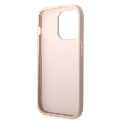 iPhone 15 Pro Max Kılıf Guess Orijinal Lisanslı PU Deri Yazı ve 4G Metal Logolu Desenli Kılıf
