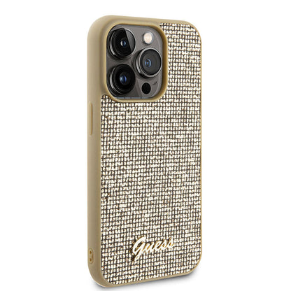 iPhone 15 Pro Max Kılıf Guess Orijinal Lisanslı Yazı Logolu Disco Script Metal Kılıf