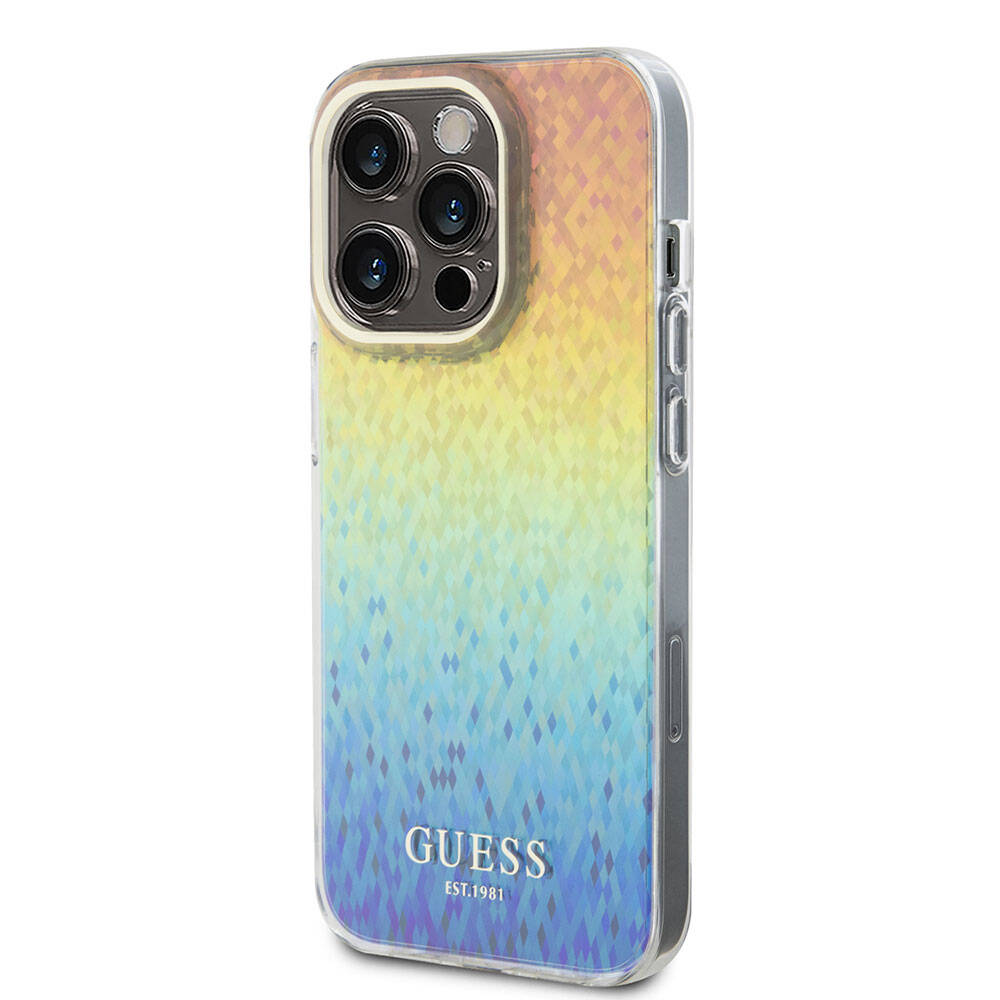 iPhone 15 Pro Max Kılıf Guess Orijinal Lisanslı Yazı Logolu Mirror Disco Kılıf