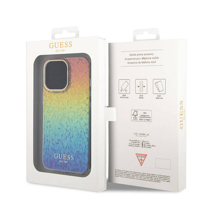 iPhone 15 Pro Max Kılıf Guess Orijinal Lisanslı Yazı Logolu Mirror Disco Kılıf