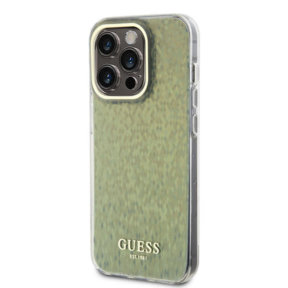 iPhone 15 Pro Max Kılıf Guess Orijinal Lisanslı Yazı Logolu Mirror Disco Kılıf