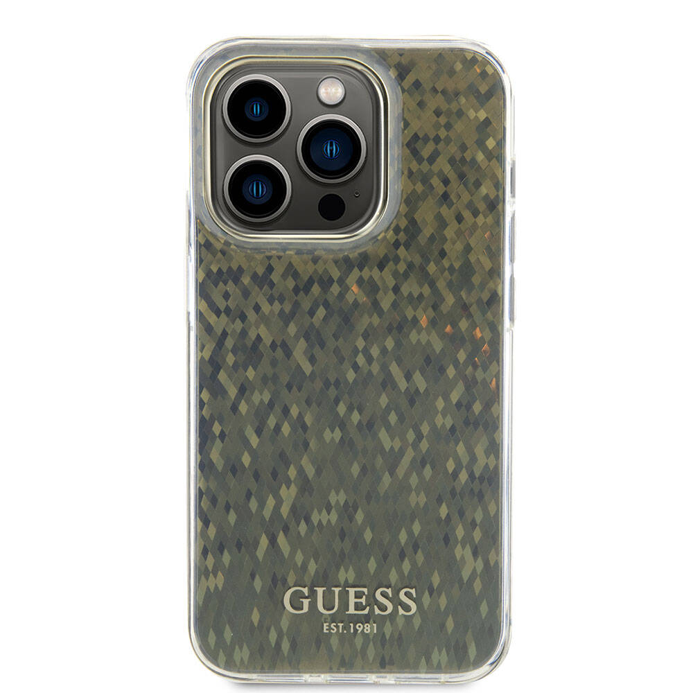 iPhone 15 Pro Max Kılıf Guess Orijinal Lisanslı Yazı Logolu Mirror Disco Kılıf
