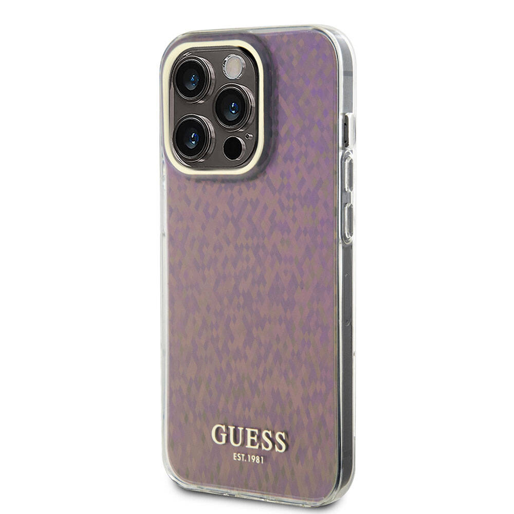 iPhone 15 Pro Max Kılıf Guess Orijinal Lisanslı Yazı Logolu Mirror Disco Kılıf