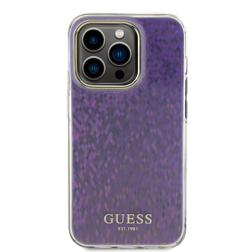 iPhone 15 Pro Max Kılıf Guess Orijinal Lisanslı Yazı Logolu Mirror Disco Kılıf