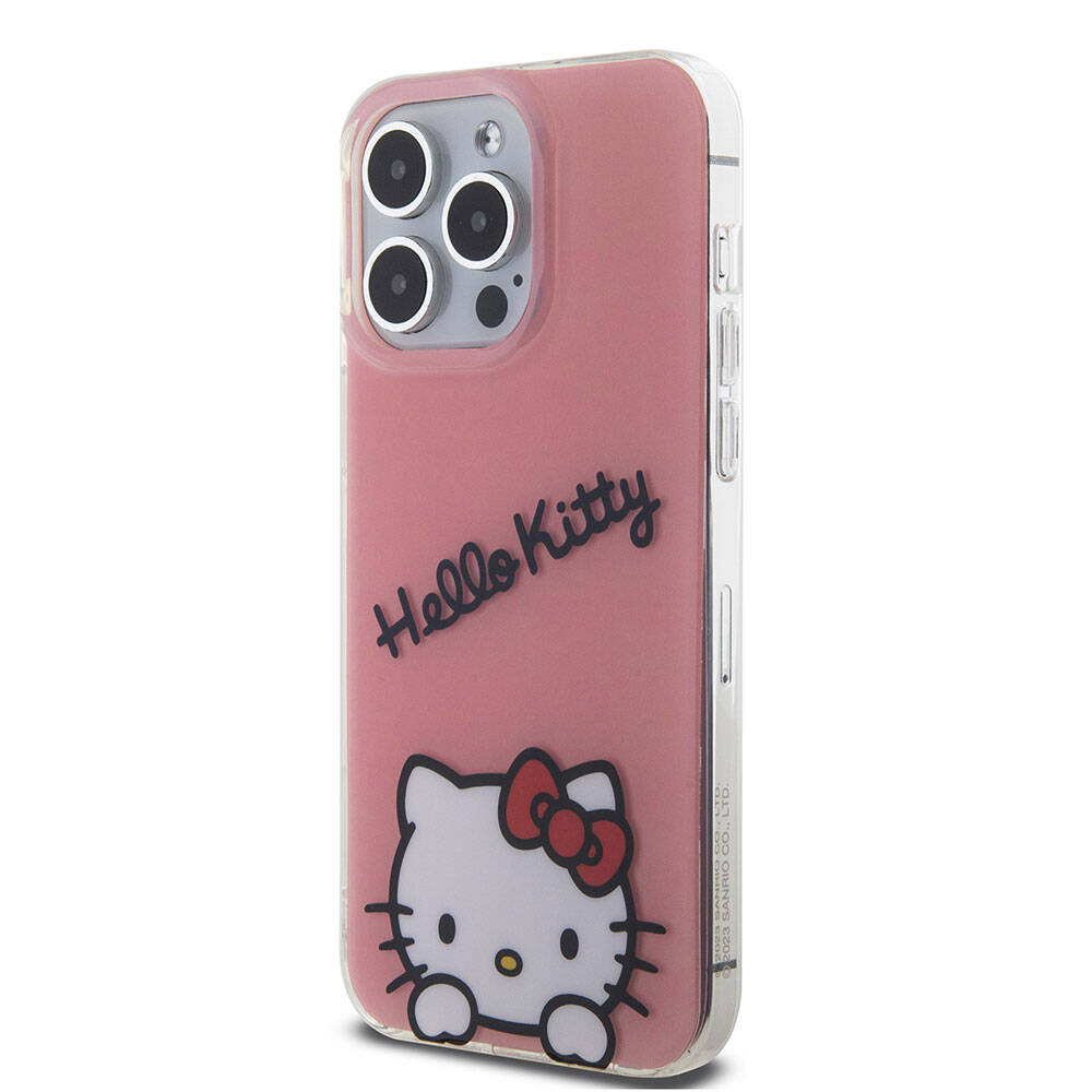 iPhone 15 Pro Max Kılıf Hello Kitty Orijinal Lisanslı Askılı Yazı ve İkonik Logolu Daydreaming Kılıf