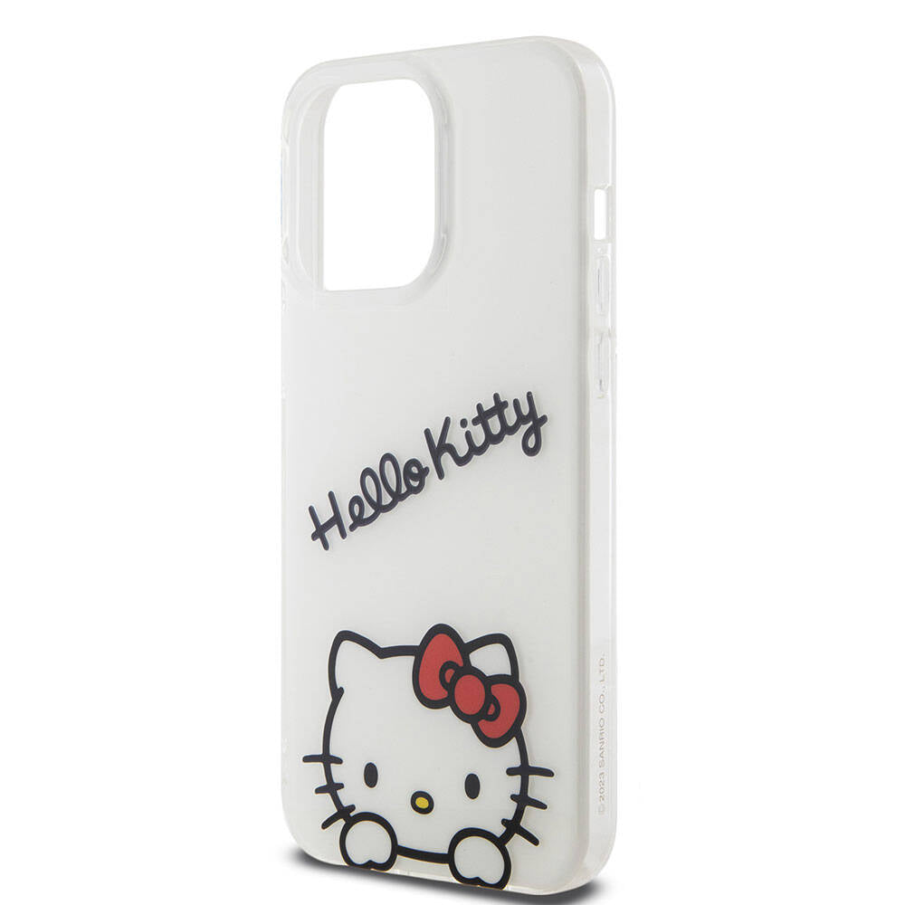 iPhone 15 Pro Max Kılıf Hello Kitty Orijinal Lisanslı Askılı Yazı ve İkonik Logolu Daydreaming Kılıf