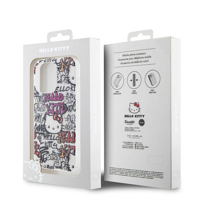 iPhone 15 Pro Max Kılıf Hello Kitty Orijinal Lisanslı İkonik Logolu Etiket Graffiti Kılıf