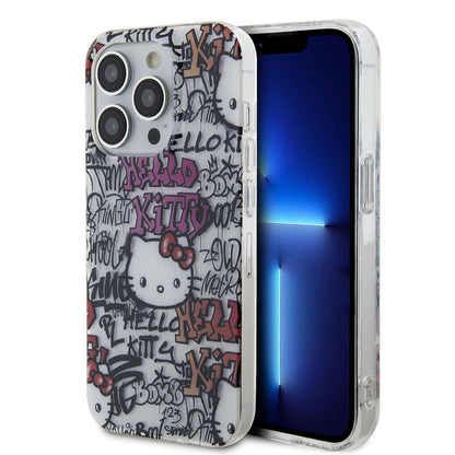iPhone 15 Pro Max Kılıf Hello Kitty Orijinal Lisanslı İkonik Logolu Etiket Graffiti Kılıf