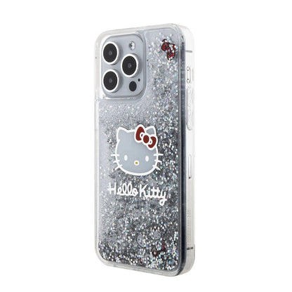 iPhone 15 Pro Max Kılıf Hello Kitty Orijinal Lisanslı İkonik Sıvılı Glitter Kılıf