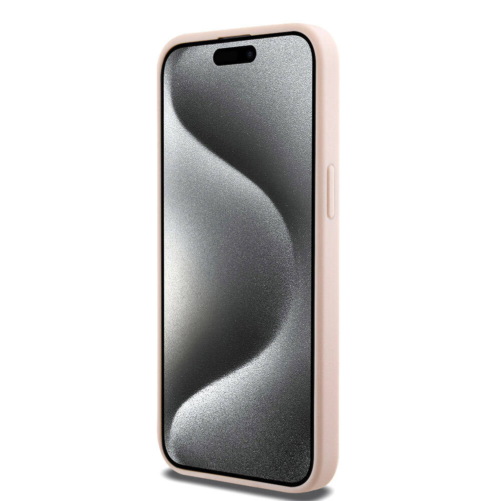 iPhone 15 Pro Max Kılıf Hello Kitty Orijinal Lisanslı M-safe Şarj Özellikli Baskı Logolu Uyuyan Kitty Deri Kılıf