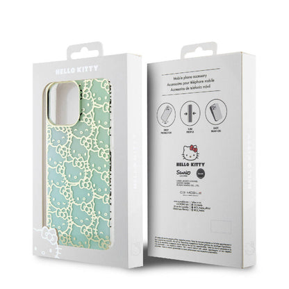 iPhone 15 Pro Max Kılıf Hello Kitty Orijinal Lisanslı Renk Geçişli Elektroplating Kaplama Kitty Head Desenli Kılıf