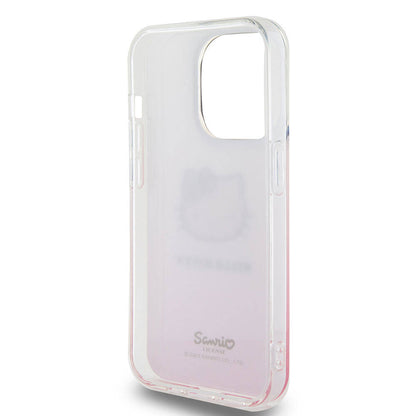 iPhone 15 Pro Max Kılıf Hello Kitty Orijinal Lisanslı Yazı ve İkonik Logolu Elektroplating Kaplama Gradyan Kılıf