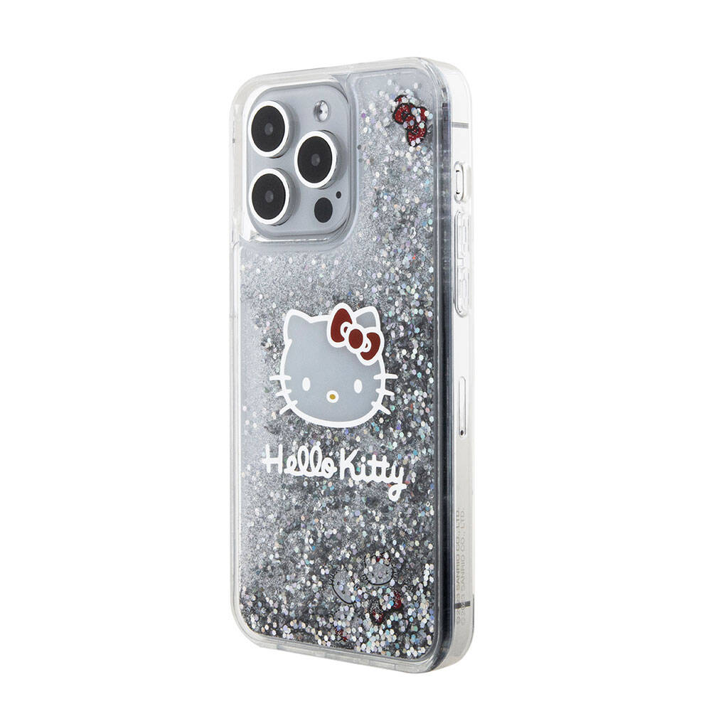 iPhone 15 Pro Max Kılıf Hello Kitty orijinal Lisanslı İkonik Sıvılı Glitter Kılıf