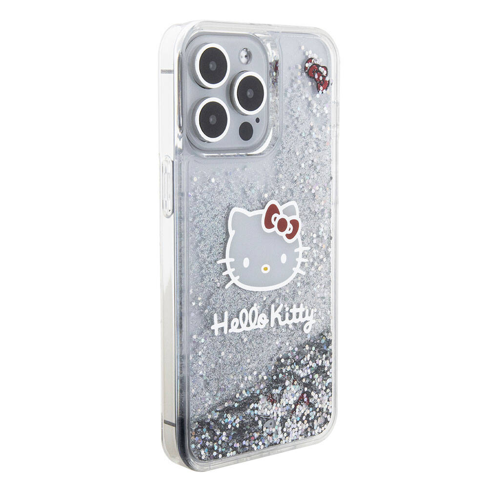 iPhone 15 Pro Max Kılıf Hello Kitty orijinal Lisanslı İkonik Sıvılı Glitter Kılıf