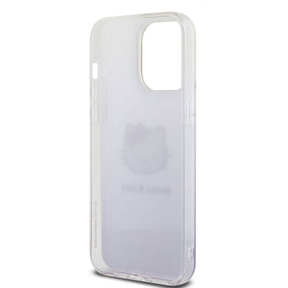 iPhone 15 Pro Max Kılıf Hello Kitty orijinal Lisanslı Yazı ve İkonik Logolu Elektroplating Kaplama Gradyan Kılıf