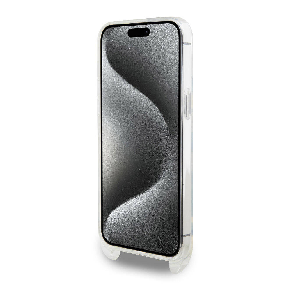 iPhone 15 Pro Max Kılıf Karl Lagerfeld Orijinal Lisanslı Boyun Askılı Karl İkonik Crossbody Kılıf