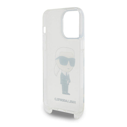iPhone 15 Pro Max Kılıf Karl Lagerfeld Orijinal Lisanslı Boyun Askılı Karl İkonik Crossbody Kılıf